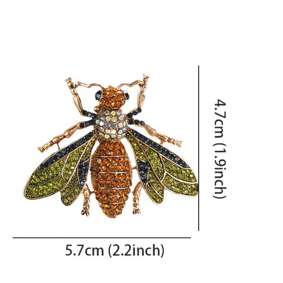 Exquisite Vintage-Style Rhinestone Honey Bee Brooch – Gold-Tone Crystal Insect - Picture 4 of 7